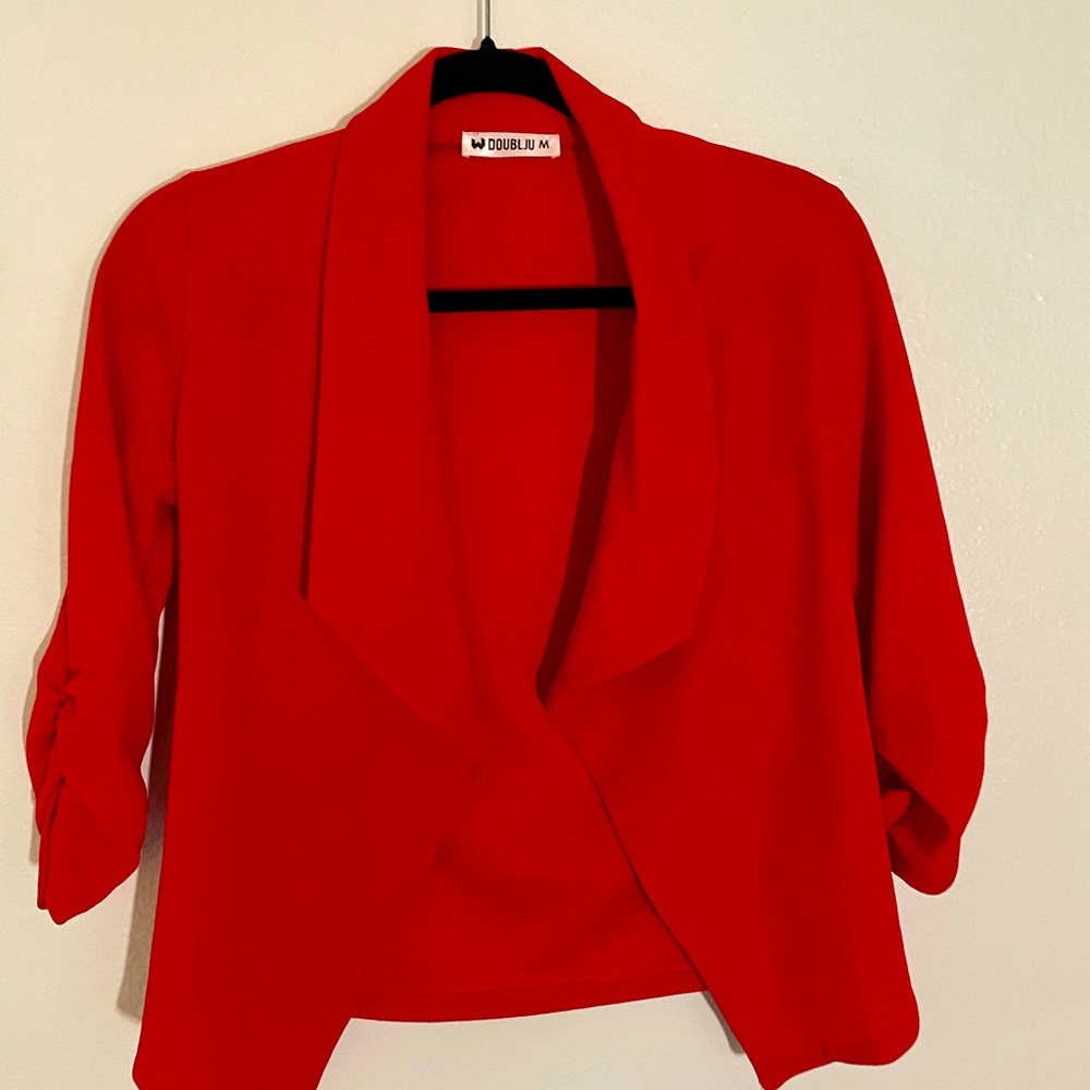Bright red blazer